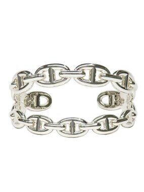 Hermes Bracelet Chaine D'ancre Enchainee Double Silver